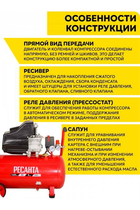 Компрессор Ресанта КП-50/300М (74/7/4) 5