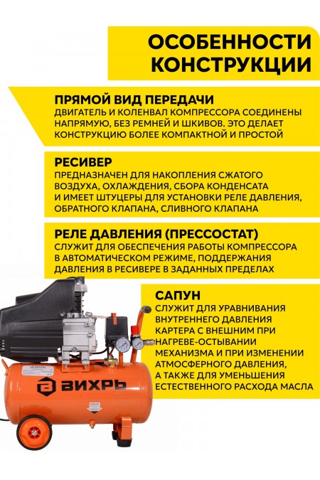 Компрессор Вихрь КМП-230/24 (74/3/2) 5