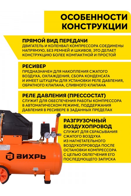 Компрессор Вихрь КП-195/50 (74/3/21) 5