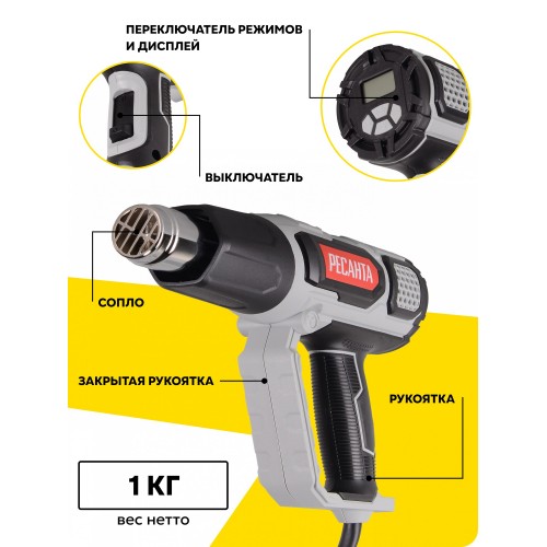Фен технический Ресанта ФЭ-2000ЭКД (75/2/3) 5