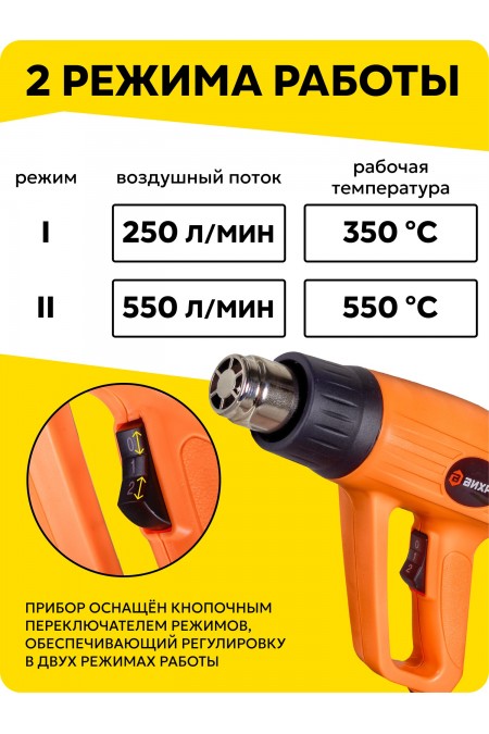 Фен технический Вихрь ТП-2000М (72/2/2) 3