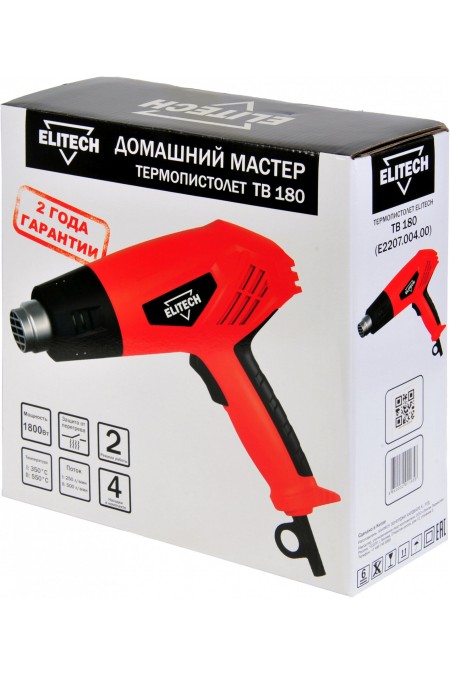 Пистолет клеевой ELITECH ТВ 180 (E2207.004.00) /(202425) 2