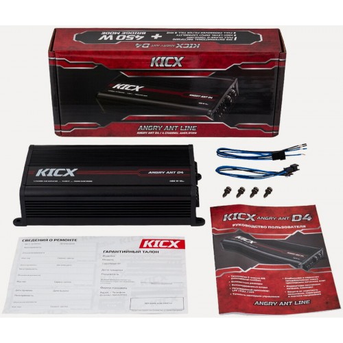 Автомобильный усилитель KICX ANGRY ANT D4 (черный) 8