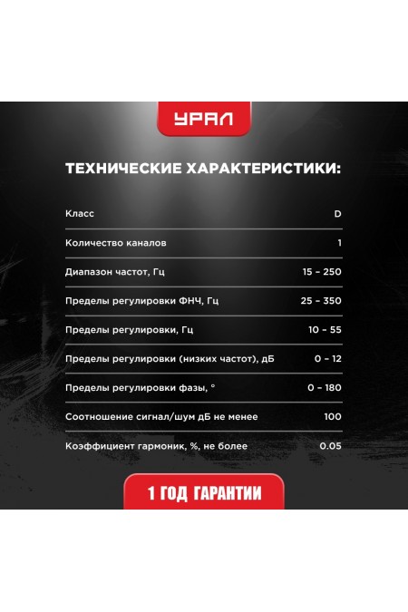 Автомобильный усилитель Урал BV 1.1200 (черный) 2