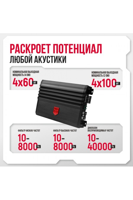 Автомобильный усилитель УРАЛ МОЛОТ МТ 4.60 (черный) 1