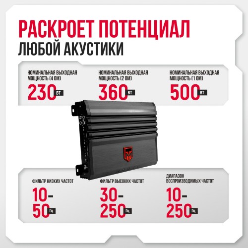 Автомобильный усилитель Урал МТ 1.500 (черный) 1