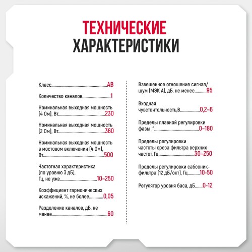 Автомобильный усилитель Урал МТ 1.500 (черный) 3