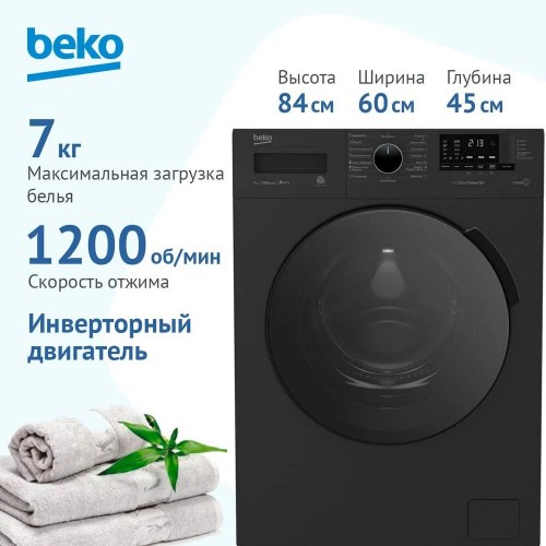 Стиральная машина Beko WSPE7612A (черный) 3