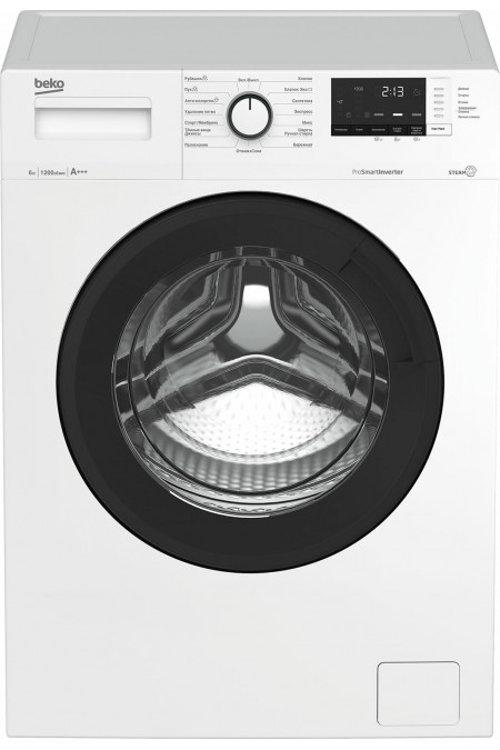 Стиральная машина Beko WSRE6612ZAWI (BY) (белый/черный люк) 