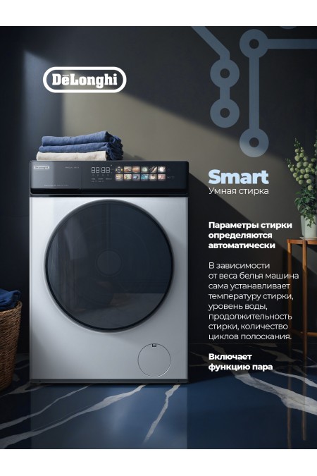 Стиральная машина DeLonghi ARABELLA L 1045 VI (белый/черный люк) 4