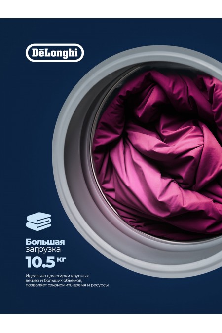 Стиральная машина DeLonghi ARABELLA L 1045 VI (белый/черный люк) 7