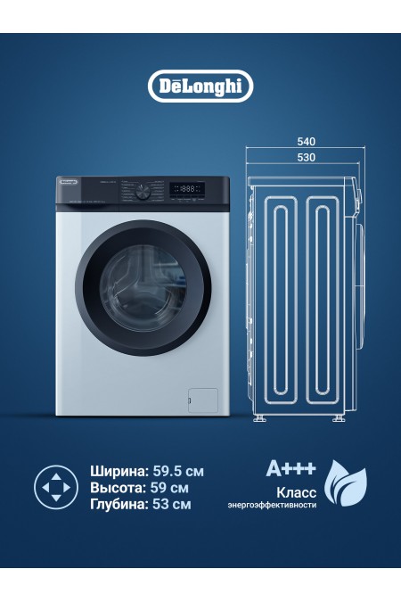 Стиральная машина DeLonghi MARSELLA L 1025 VI (белый/черный люк) 2