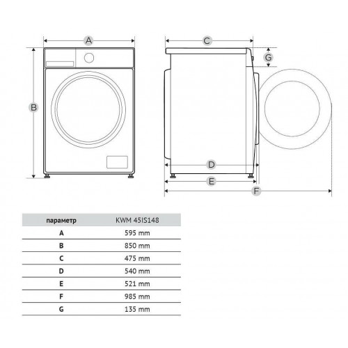 Стиральная машина Korting KWM 45IS148 (белый) 1