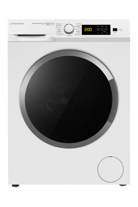 Стиральная машина Maunfeld MFWM127WH100 ST Inverter Slim (белый/черный люк) 