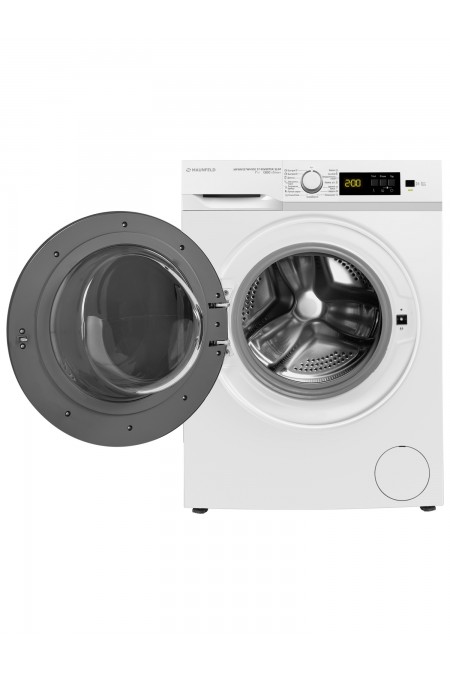 Стиральная машина Maunfeld MFWM127WH100 ST Inverter Slim (белый/черный люк) 1