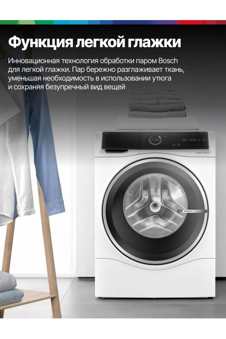 Стиральная машина с сушкой Bosch WNC254A0ME (с английской панелью управления) (белый) 2