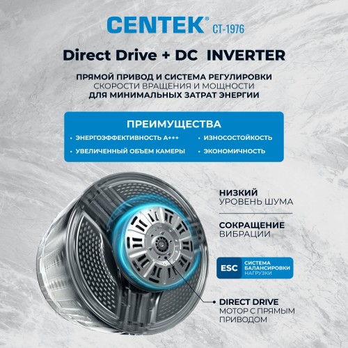 Стиральная машина с сушкой Centek CT-1976 (графит) 1