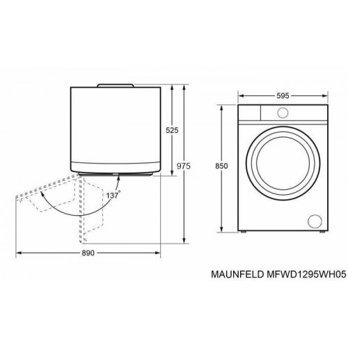 Стиральная машина с сушкой Maunfeld MFWD1295WH05 (белый/черный) 9