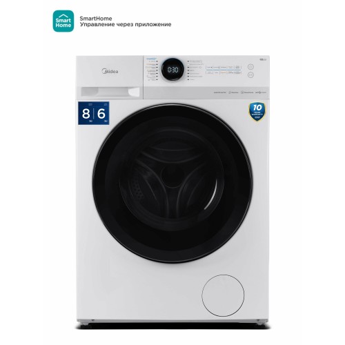 Стиральная машина с сушкой Midea MF200D80WBS/W-RU (белый) 