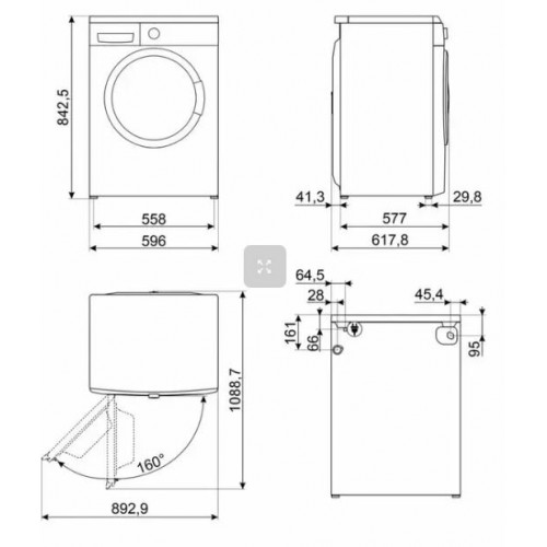 Стиральная машина Smeg WM3T04RU4 (белый/черный люк) 3