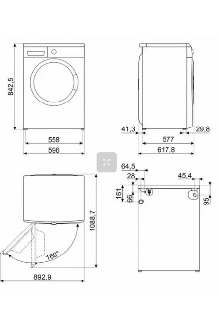 Стиральная машина Smeg WM3T04RU4 (белый/черный люк) 1