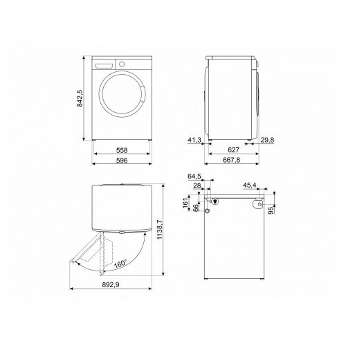 Стиральная машина SMEG WM3T24RU (белый/черный люк) 1