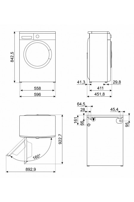 Стиральная машина Smeg WM3T60CRU (белый/черный люк) 1