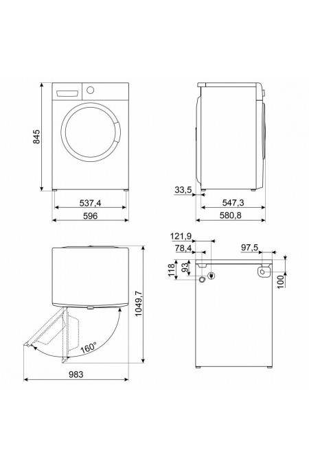 Стиральная машина Smeg WNP96SLAAIN (белый) 1