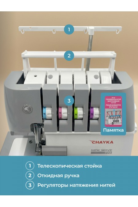 Оверлок Chayka New Wave 770 (белый/серый) 2