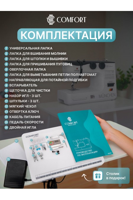 Швейная машина Comfort 4040T (белый/черный) 1