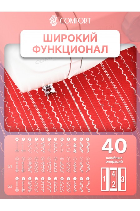 Швейная машина Comfort Sakura 800 (белый/розовый) 2