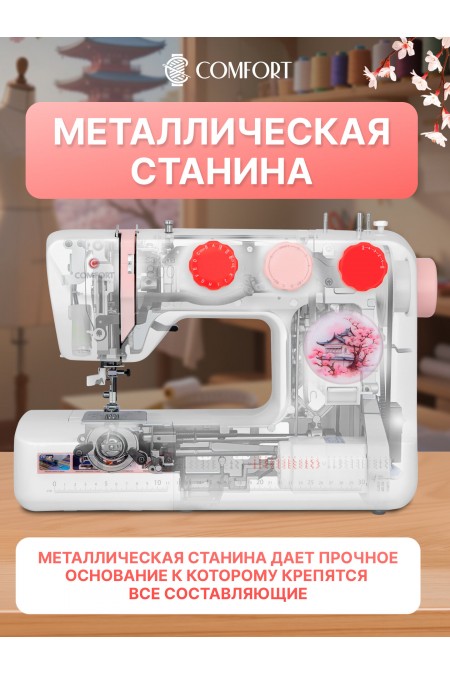 Швейная машина Comfort Sakura 800 (белый/розовый) 5