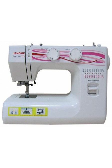 Швейная машина Janome Sew Line 500S (белый/розовый) 2