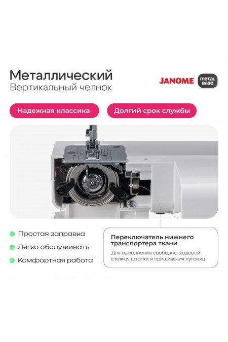 Швейная машина Janome XE 337 (белый/розовый) 8