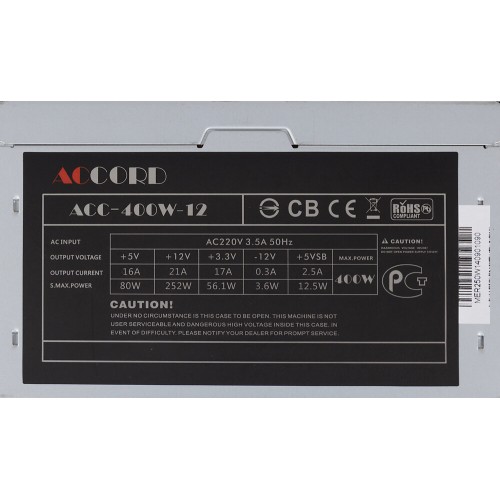 Блок питания ACCORD ACC-400-12 400W (серый) 6