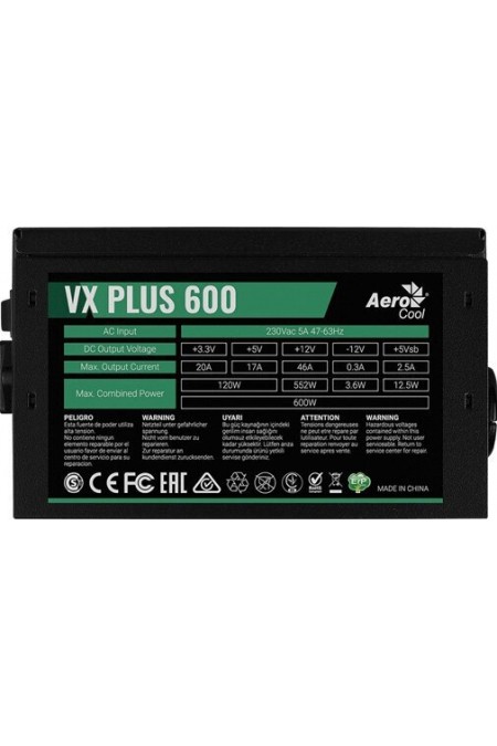 Блок питания AeroCool VX Plus 600W (черный) 1