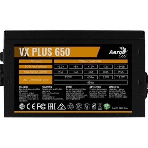 Блок питания AeroCool VX Plus 650W (черный) 5