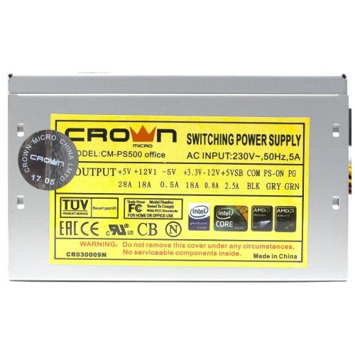 Блок питания CROWN MICRO CM-PS500 Office 500W OEM (серый) 2