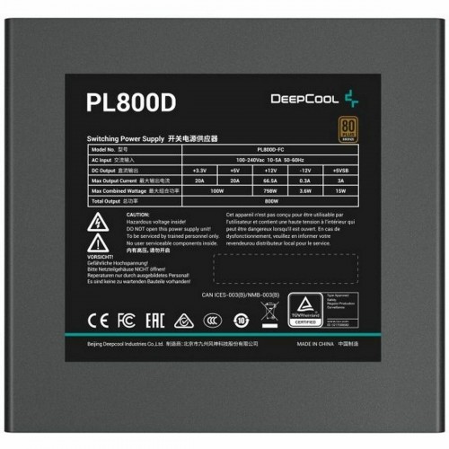 Блок питания Deepcool ATX PL800D BULK (R-PL800D-FC0B-WDBEU-V2) 800W (черный) 1