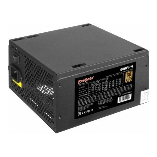 Блок питания ExeGate 600PPH 80 PLUS Bronze 600W (EX280578RUS-S) (черный) 