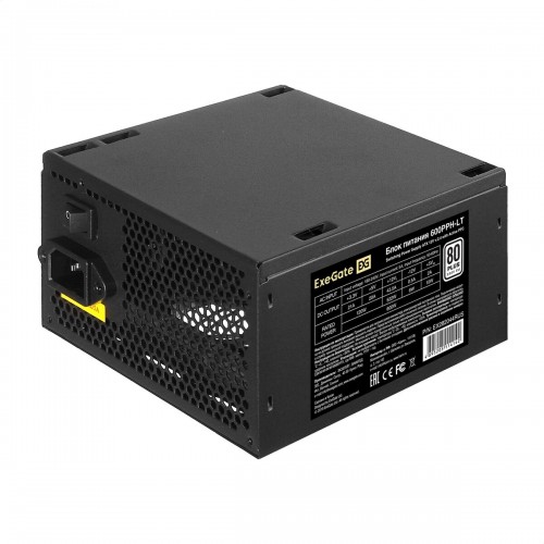 Блок питания ExeGate 600PPH-LT 80 PLUS 600W OEM (600PPH-LT-S) (черный) 