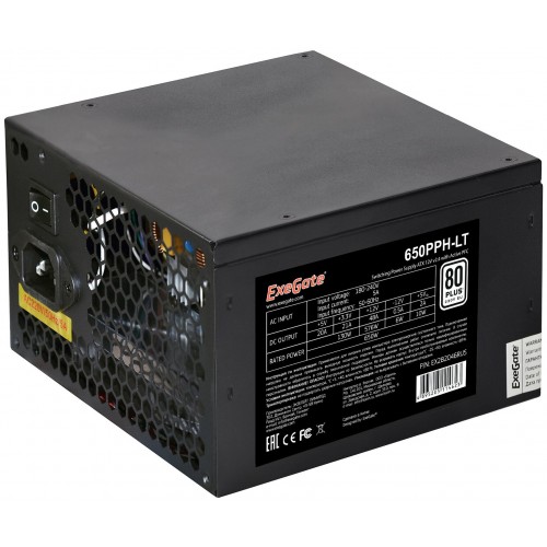 Блок питания ExeGate 650PPH-LT OEM 80 PLUS 650W (EX282046RUS) (черный) 2
