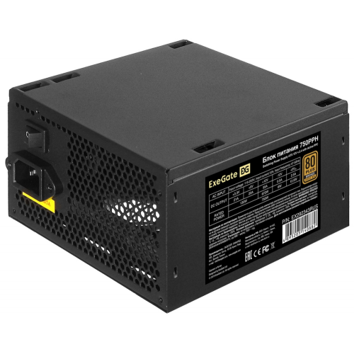 Блок питания ExeGate 80 PLUS Bronze 750PPH 750W (EX292343RUS) (черный) 