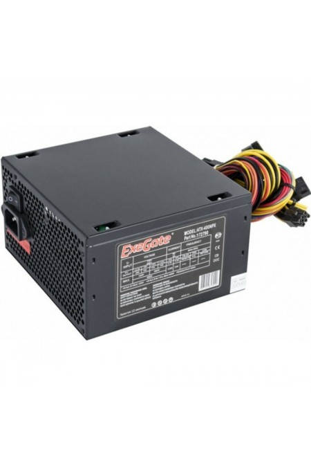 Блок питания ExeGate ATX-400NPX 400W + кабель 220V с защитой от выдергивания (EX224732RUS-S) (черный) 