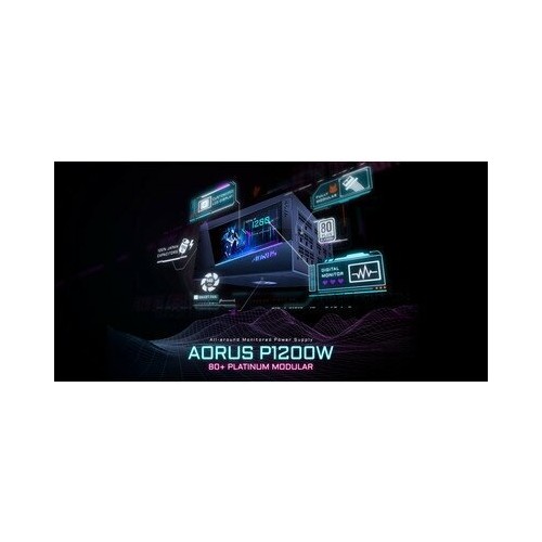Блок питания GIGABYTE AORUS P1200W 80+ PLATINUM MODULAR 1200W (GP-AP1200PM) (черный) 9