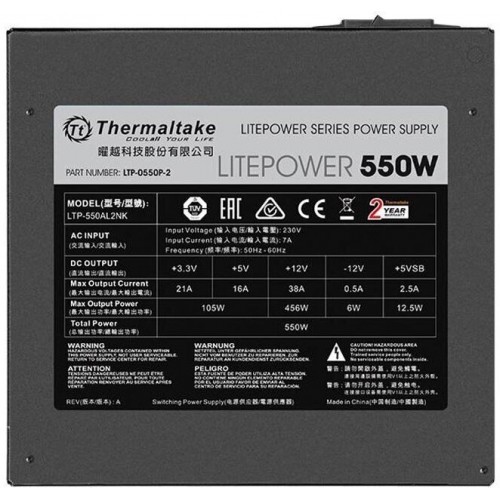 Блок питания Thermaltake Litepower 550W (LT-0550P-2) (черный) 7
