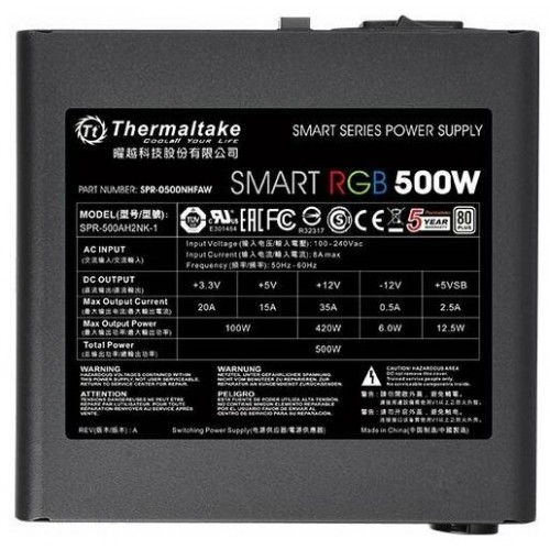 Блок питания Thermaltake Smart RGB 500W (230V) (PS-SPR-0500NHSAW) (черный) 3