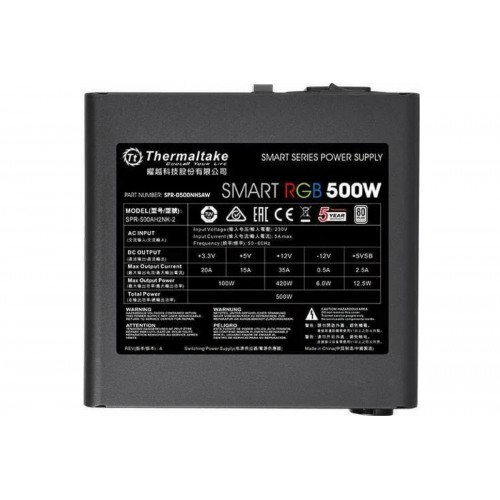 Блок питания Thermaltake Smart RGB 500W (230V) (PS-SPR-0500NHSAW) (черный) 9