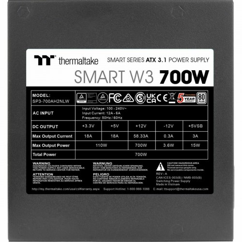 Блок питания Thermaltake Smart W3 (PS-SPW-0700NNFAWE-1) (черный) 2