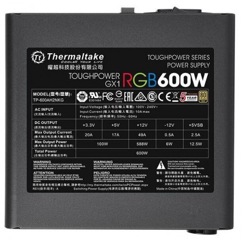 Блок питания Thermaltake Toughpower GX1 RGB (PS-TPD-0600NHFAGE-1) (черный) 4